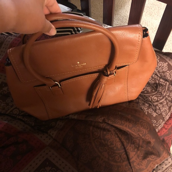 Kate Spade Tan Pebbled Soft Leather Tote Handbag Shoulder  Kate spade tan tote used very good condition